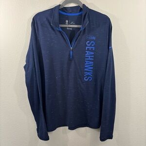 Seattle Seahawks Nike Dri-Fit Dark Blue Fitted Long Sleeve Active NFL Team XXL